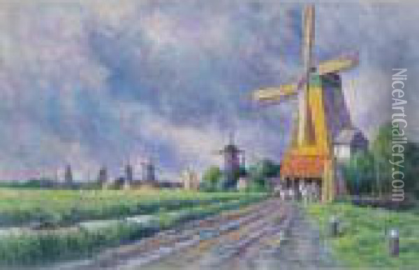 Environs De Rotterdam Oil Painting - Maximilien Luce