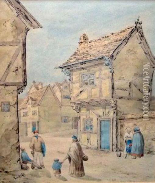 Old House At Wymondham Oil Painting - Cornelius Holmes-Winter