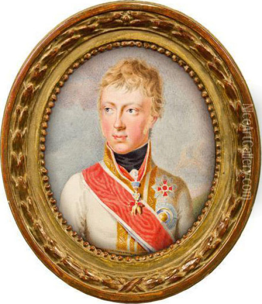 Portrat Kronprinz Ferdinand Oil Painting - Ferdinand Georg Waldmuller