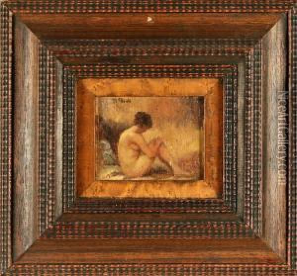 Sitzender, Weiblicher Akt Oil Painting - Paul Paede