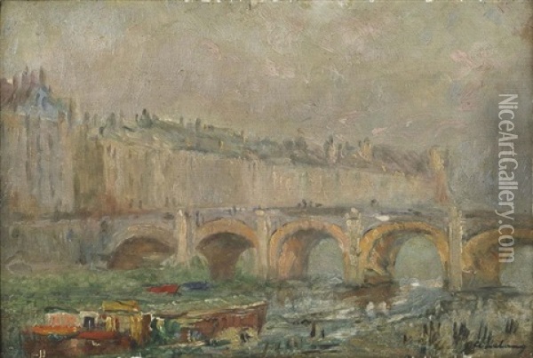 Pont Neuf, Paris Oil Painting - Albert Lebourg