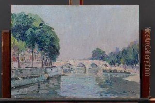 Le Pont Marie- 1919 Oil Painting - Paul Mathieu