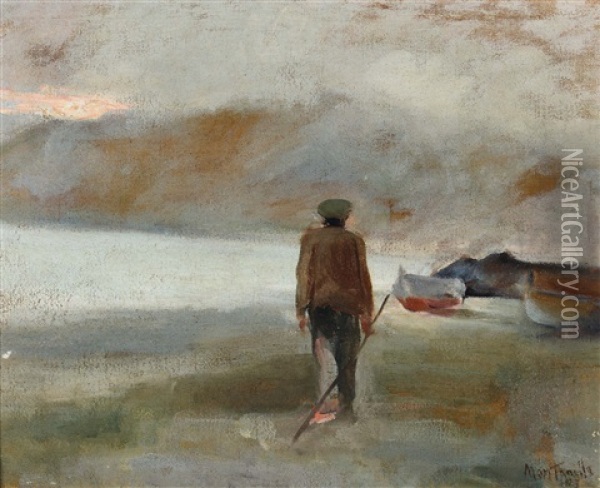 Pescatore Oil Painting - Evasio Montanella