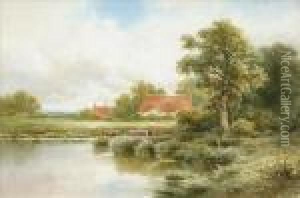 On The Ouse, Hunts Oil Painting - Henry Hillier Parker