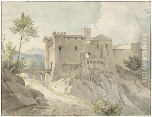 Castell In Der Romischen Campagna Oil Painting - Arthur Blaschnik