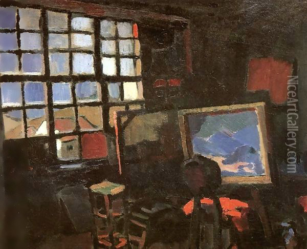 Studio 1935 Oil Painting - Odon Marffy