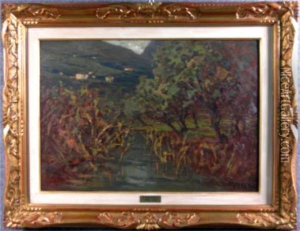 Paesaggio Collinare Con Alberi Oil Painting - Francesco Sartorelli