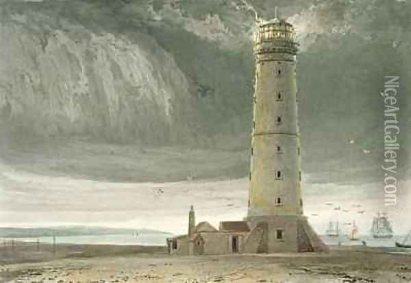 Dungeness Lighthouse Oil Painting - William Daniell RA