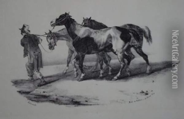 Sans Titre [chevaux] Oil Painting - Theodore Gericault