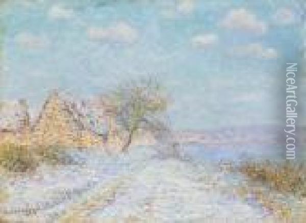 Bord De Seine, Neige, Givre, Soleil Oil Painting - Gustave Loiseau