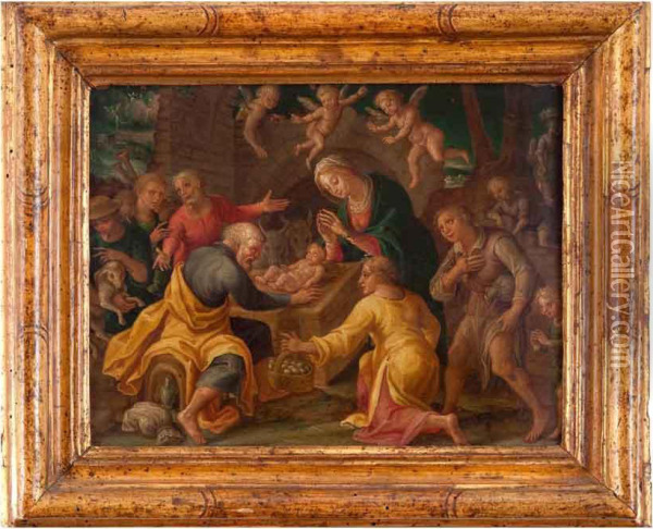 Adorazione Dei Pastori Oil Painting - Aurelio Lomi