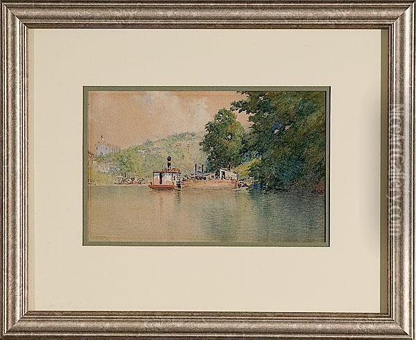 Boat River Oil Painting - Paul Sawyier