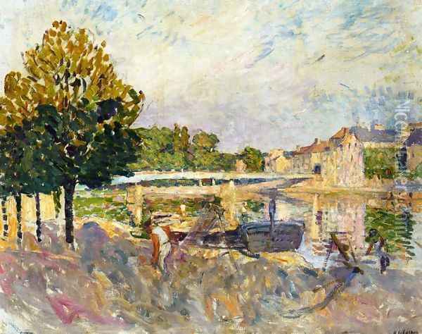 Workers on the Banks of the Marne Oil Painting - Henri Lebasque