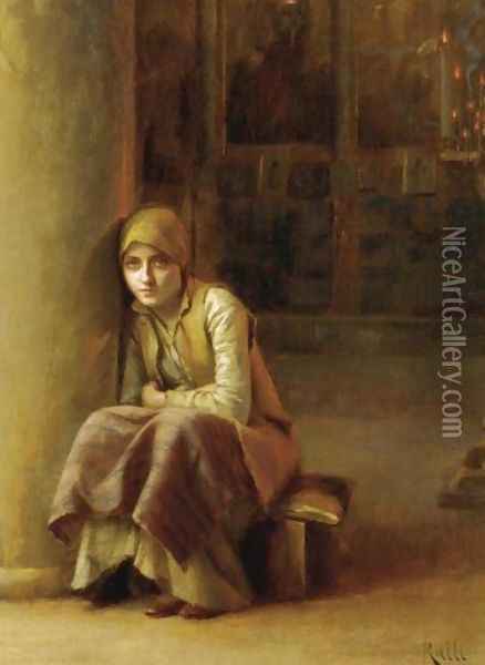 Pensive Moment Oil Painting - Theodore Jacques Ralli