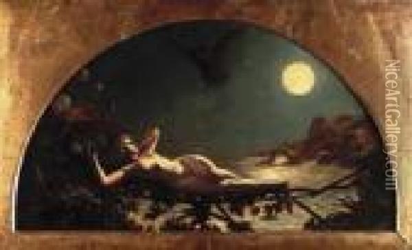 By Moonlight Oil Painting - Richard Dadd