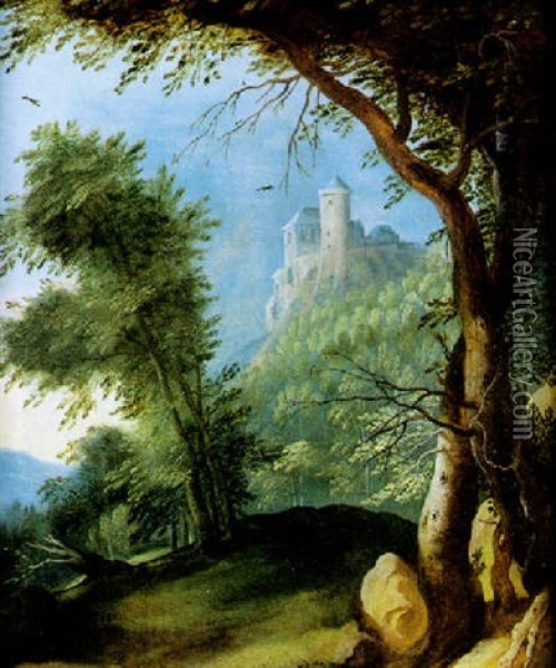 Paysage Au Chateau Oil Painting - Jasper van der Laanen