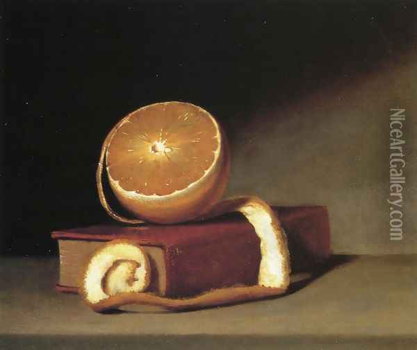 Still Life with Orange and Book Oil Painting - Raphaelle Peale