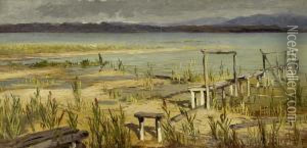 Riverside Of Lake Starnberg Oil Painting - Friedrich Johann Voltz