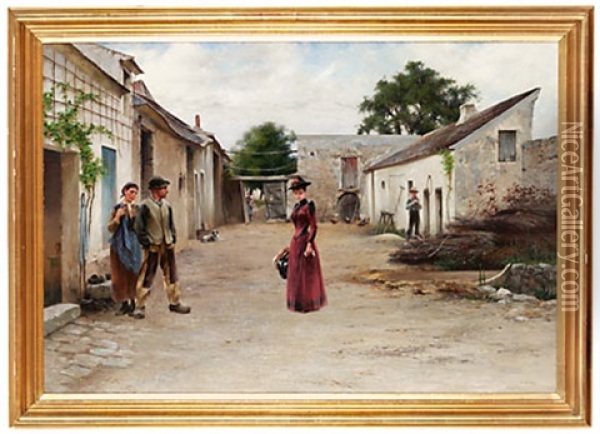 Hemkomsten Oil Painting - August Vilhelm Nikolaus Hagborg