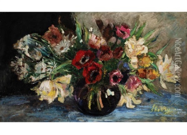 Blumenstilleben Oil Painting - Kathryn E. Bard Cherry