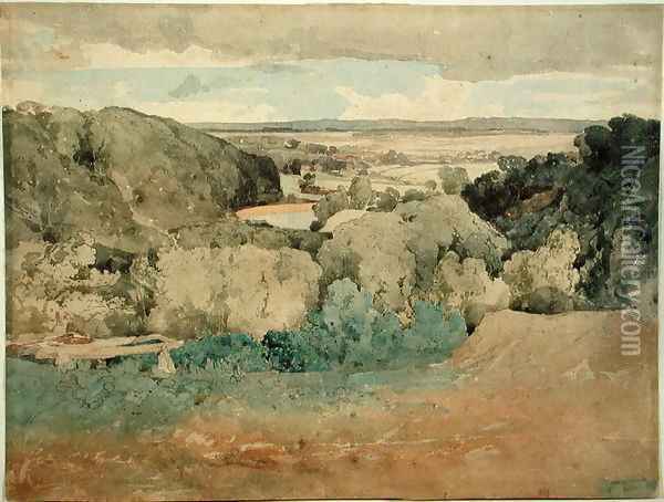 Barnard Castle from Towler Hill Oil Painting - John Sell Cotman