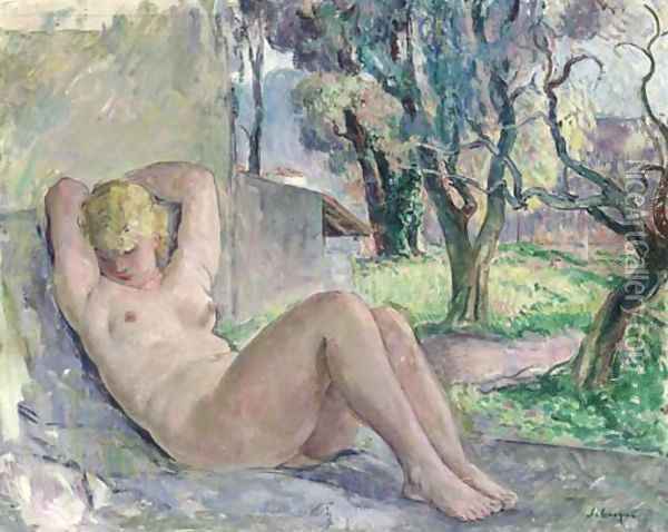 Nu assis dans un jardin Oil Painting - Henri Lebasque