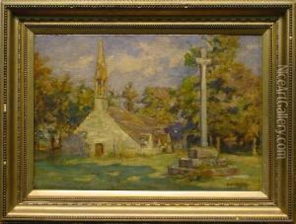 The Village Church Oil Painting - Aloysius C. O'Kelly