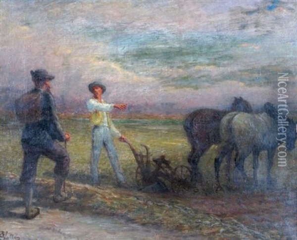 Le Laboureur Oil Painting - Edmond Eugene Valton