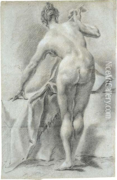 A Nude Woman Seen From Behind Oil Painting - Johann Georg Grassmair