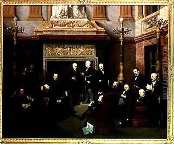 The Smoking Room of the National Assembly Oil Painting - Paul Leon Aclocque