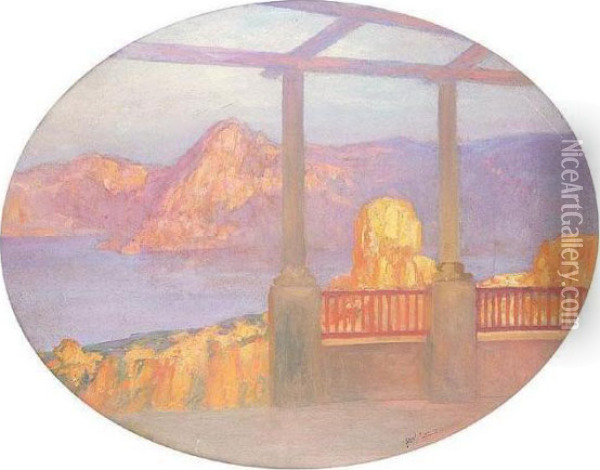 Terrace In Corsica Oil Painting - Pierre Amedee Marcel-Beronneau