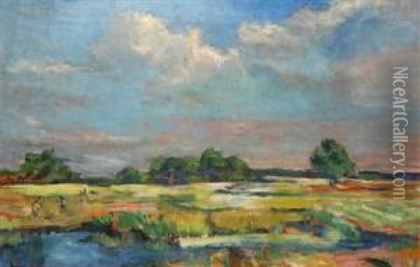 A Summer Landscape Oil Painting - Booivoj Zufan