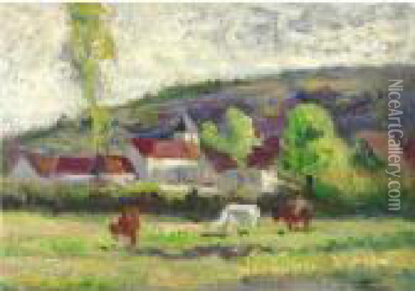Bessy, Le Clocher Du Village Oil Painting - Maximilien Luce