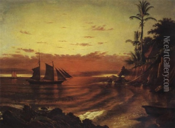 Twilight In The Tropics Oil Painting - Fortunato Ariolla