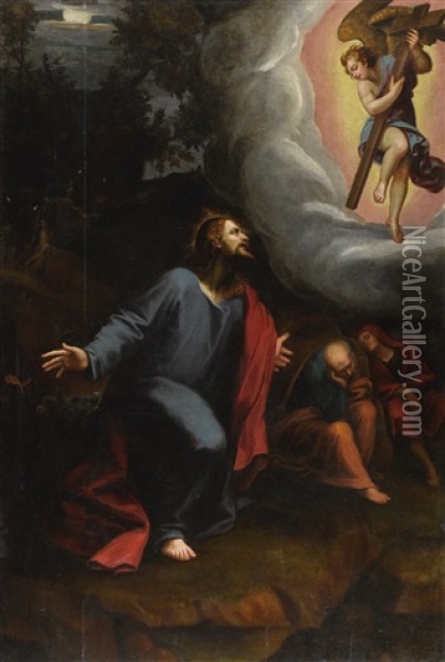 Christ In The Garden Of Gethsemane Oil Painting - Juan Sarinena