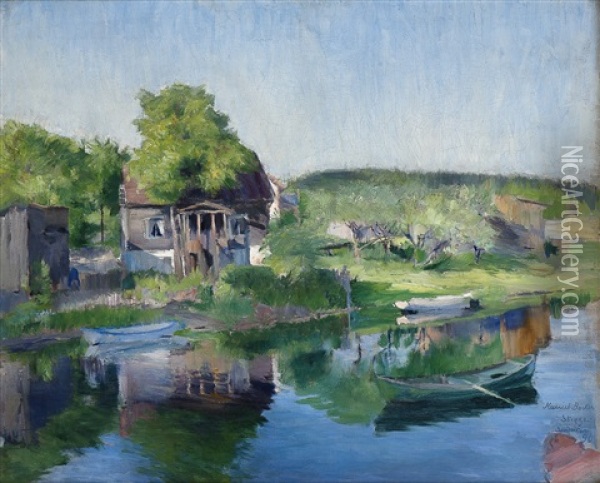 From Sandvikselven (the Sandvik River) Oil Painting - Harriet Backer