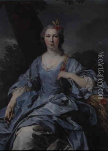 Portrait De Madame Segou+ En Ceres Oil Painting - Louis Michel van Loo