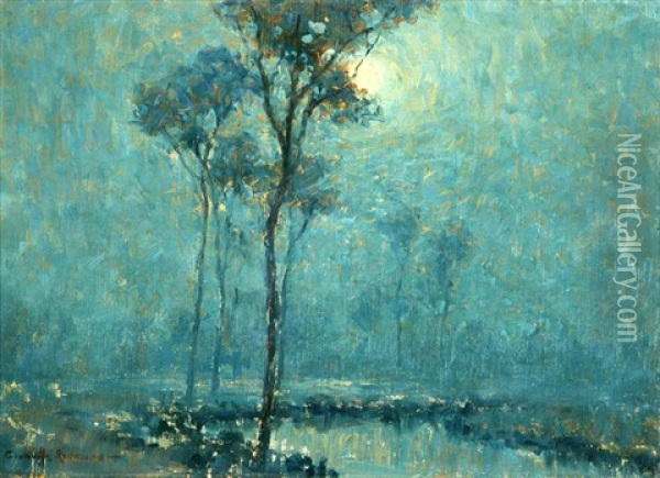 Moonlit Landscape Oil Painting - Granville S. Redmond