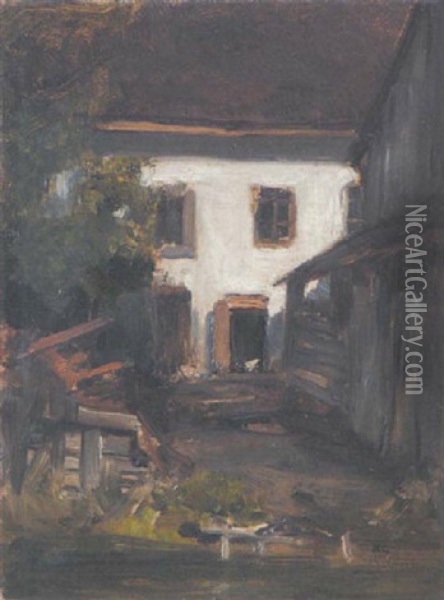 Bauerngehoft Oil Painting - Nikolaus Gysis
