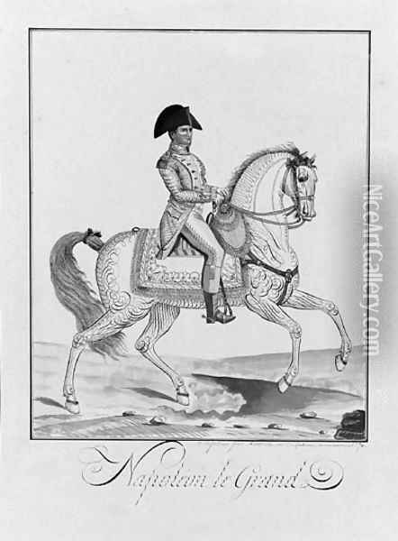 Napoleon on horseback Oil Painting - Auvrest