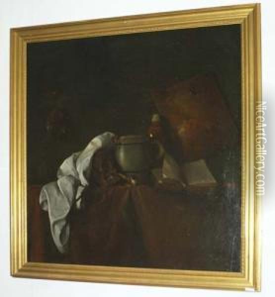 Humoristische Vanitas. Oil Painting - Eugene Sieffert