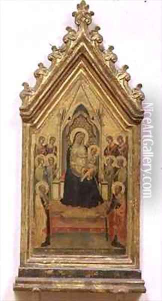 Madonna and Child Enthroned with SS Peter and Paul and Angels Oil Painting - Bernardo Daddi