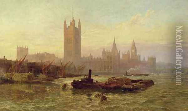 The Palace of Westminster, 1892 Oil Painting - George Vicat Cole
