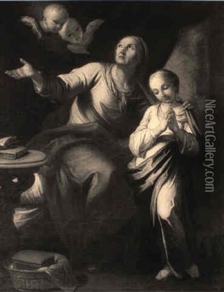 The Education Of The Virgin Oil Painting - Carlo Maratta