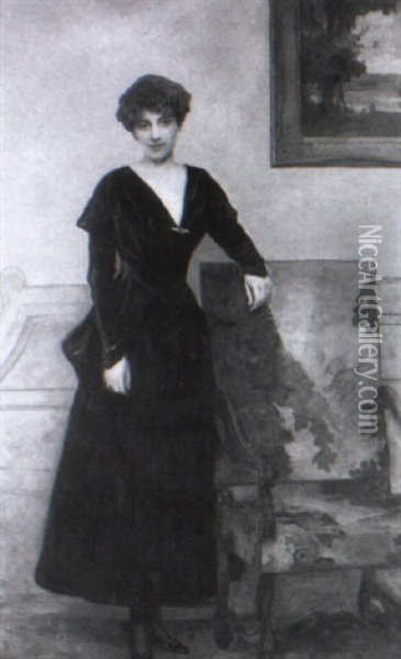 Bildnis Einer Dame In Schwarzem Kleid Oil Painting - John Quincy Adams