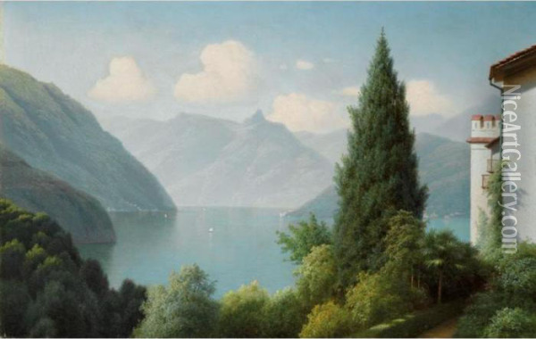 View Over The Lake Oil Painting - Gavril Kondratenko
