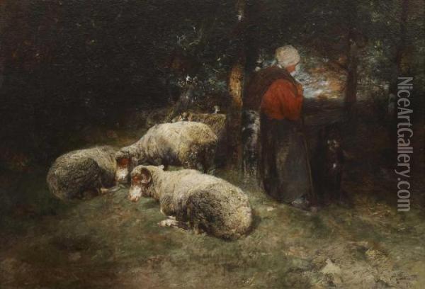 Rast Im Wald Oil Painting - Heinrich Johann Von Zugel