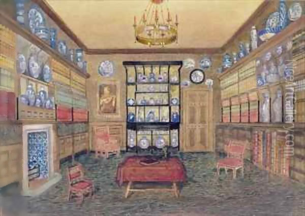 The Morning Room, Bowden Hall, Upton St. Leonards, Gloucester Oil Painting - John Dearman Birchall
