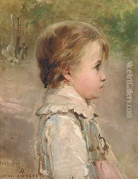 Portrait of a young girl Oil Painting - Edouard-Henri Girardet