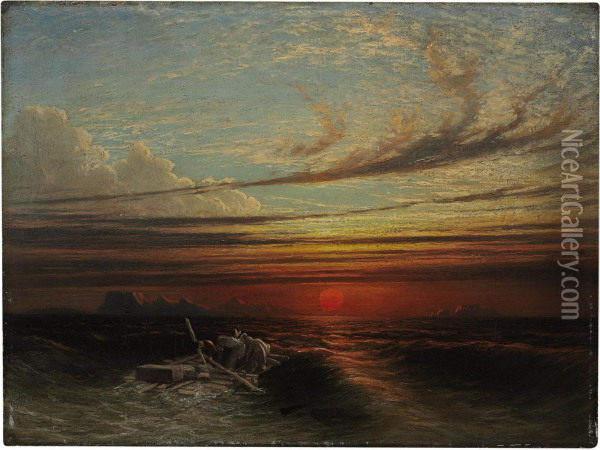 Sunset At Sea After A Storm Oil Painting - Francis Danby